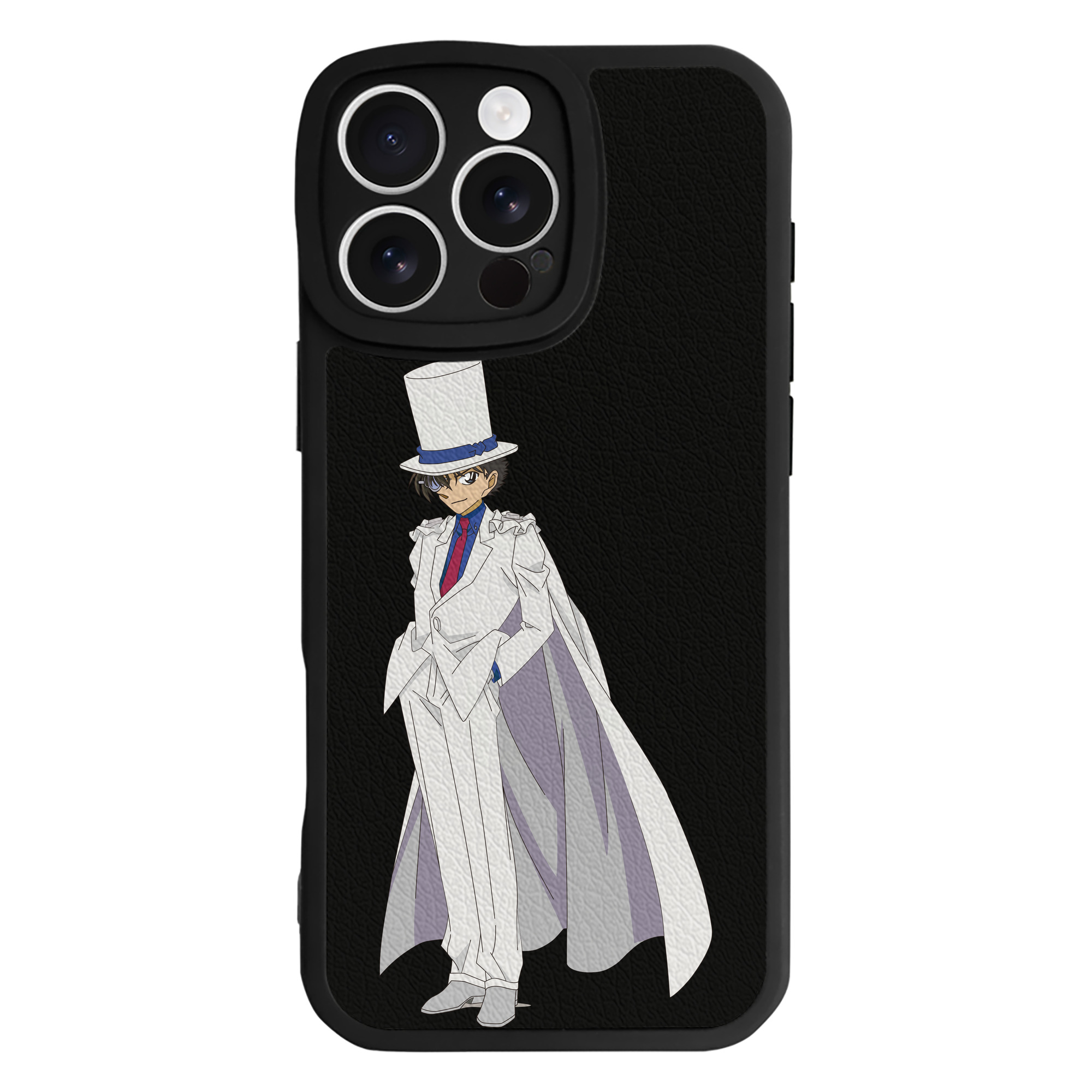 （画像用） 名探偵コナン くろば かいと Detective Conan Kuroba Kaito 【iPhone 16シリーズ対応】シリコンスマホケース（レザー調） 材質：シリコン